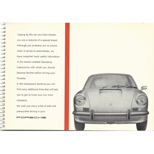 Porsche 911S Owners Manual 1970 WKD461920