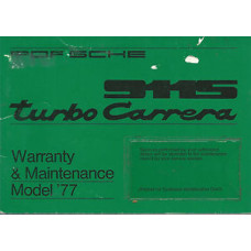 Porsche 911S Turbo Owners Carrera Warranty & Mainenance Manual 1977 WKD431223