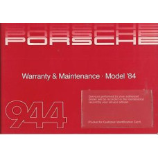 Porsche 944 Owners Warranty & Maintenance Model 1984 WKD434023