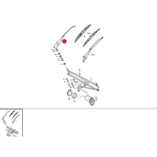 Porsche 928 Wiper Arm Drivers Side 92862821306 Left